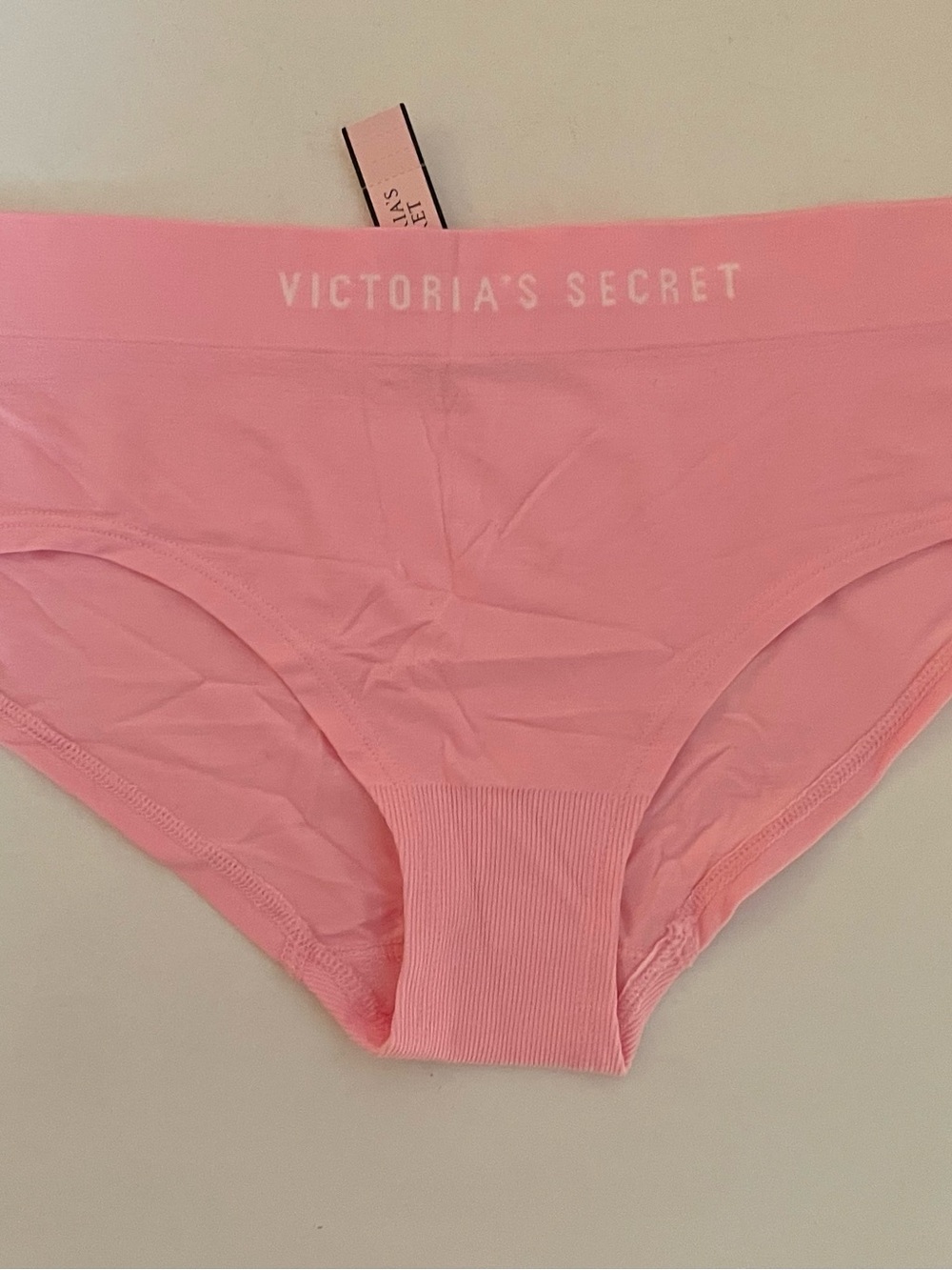 Victoria's Secret Light Pink Seamless Hiphugger Panty Sz L